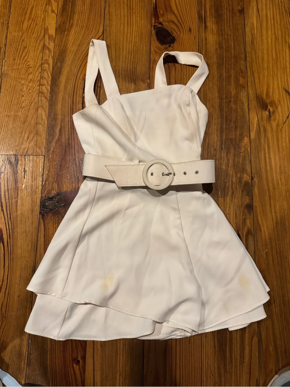 Lavender Brown Cream Belted Romper
